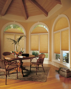 ultraglide kitchen arched windows peach fabric