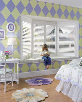 sitting window shutters kids room