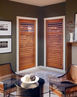 corner door shutters half closed individually